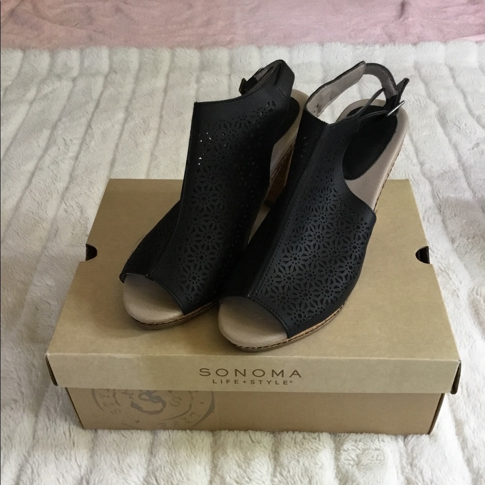 Black Open Toe Sandals